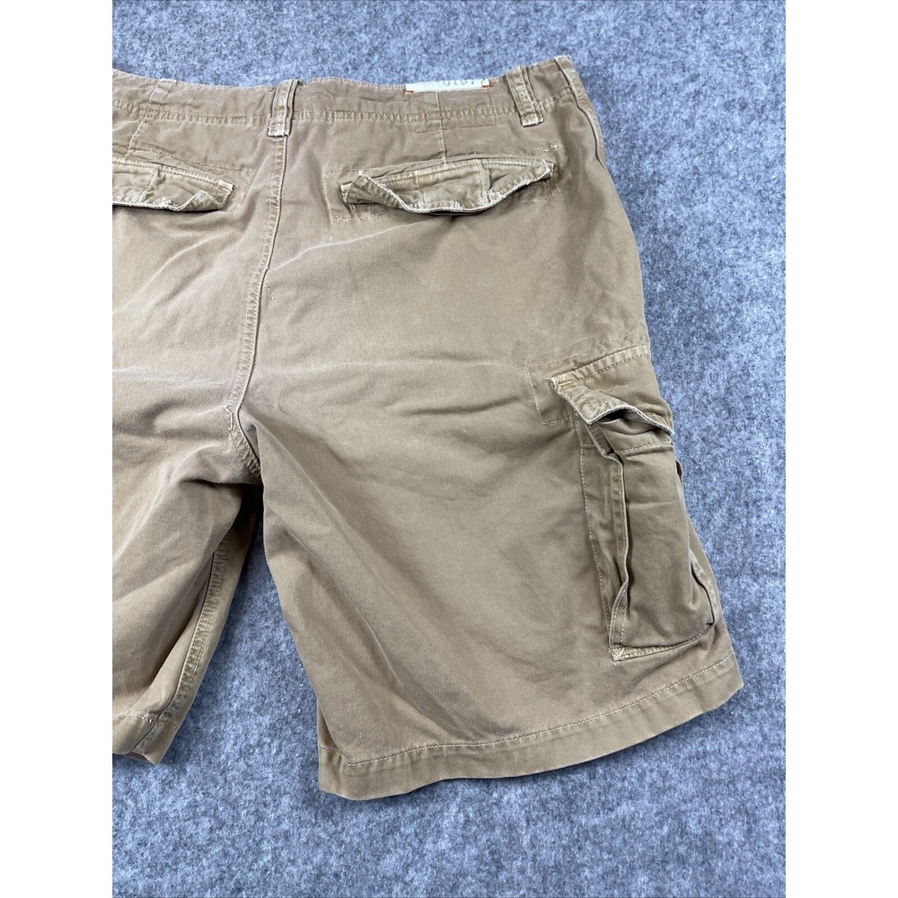 American Eagle Cargo Shorts Mens 36 Beige Broken In Streetwear Grunge Distressed - Picture 11 of 13